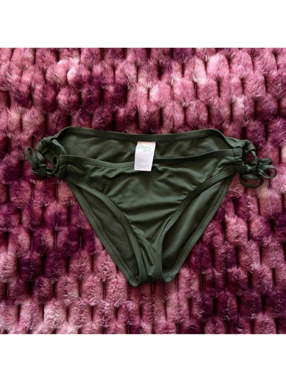 olive green bikini bottoms with adjustable straps